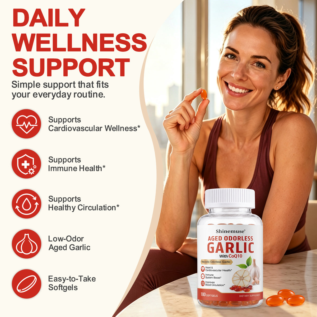 Shinemuse® Aged Garlic + CoQ10 Complex