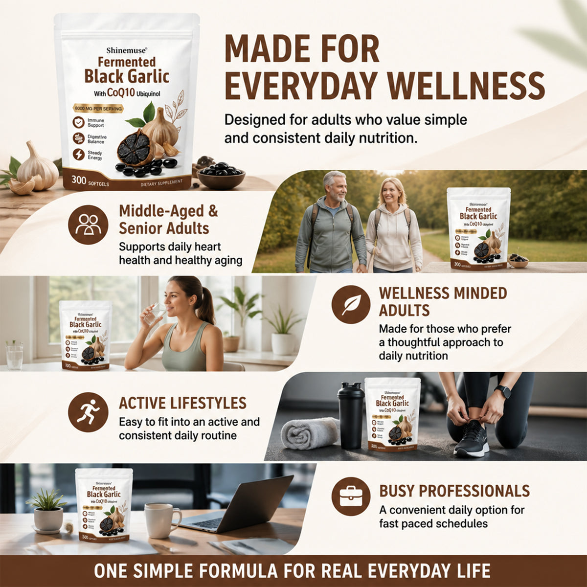 Shinemuse® Black Garlic + Ubiquinol Complex