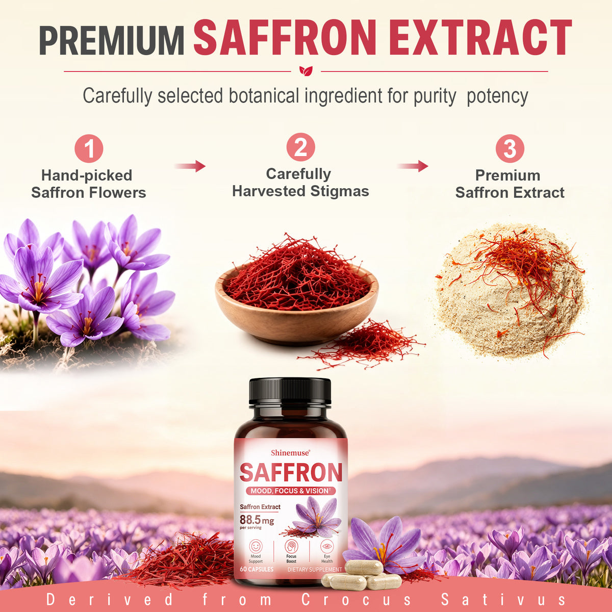 Shinemuse® Saffron Mood + Focus Complex